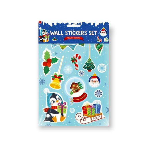 Picture of PENGUINS CHRISTMAS WALL STICKERS SET